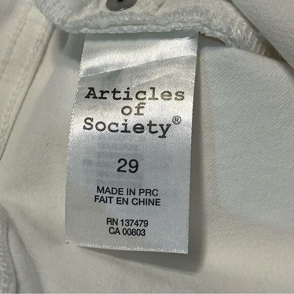 Articles of Society Sarah Skinny Jeans Whitehall Distressed White Size 29 - Picture 10 of 13